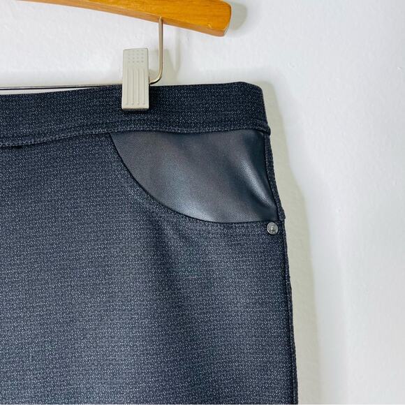 DKNY black faux leather stretchy high waisted skinny ankle pants XL - Picture 5 of 8